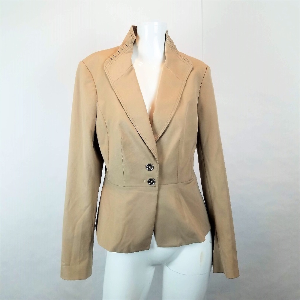 WHBM Blazer Womens Size 2 Tan Button Down Jacket